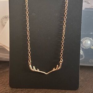 Elegant Gold Antler Necklace